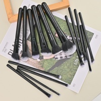 Ensemble de pinceaux de maquillage de luxe pour les yeux, le fond de teint, les lèvres, logo personnalisé, pinceaux de maquillage 15 pièces avec sac