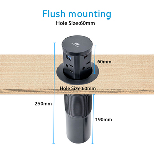 Enchufe de Escritorio Empotrado con Puertos USB y Carga Inalámbrica, Tomas de Corriente para Escritorio, Venta Directa de Fábrica, para Cocina - Product Image 2