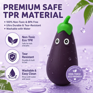 Jouet anti-stress en forme d'aubergine, TPR, nouveauté amusante, emoji violet pour adultes de 14 ans et plus - Product Image 2
