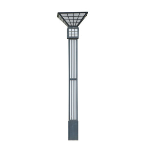 Lampadaire solaire LED pour jardin en fer IP66 2700K blanc chaud doux avec abat-jour en verre non amovible, lampe extérieure avec détecteur de mouvement - Product Image 1