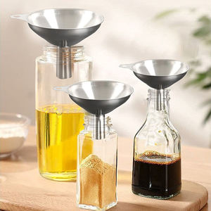 Corong <span class=keywords><strong>Mini</strong></span> Bubuk Memanggang Dapur, Alat Filter Minyak Kedelai Stainless Steel 3 Buah - Product Image 6