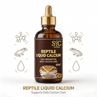 Complément alimentaire liquide pour reptiles OEM ODM, calcium 60 ml, formule gluconate, hautement absorbable, antioxydant, complément nutritionnel pour animaux de compagnie