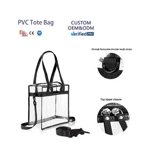 Sac à bandoulière transparent personnalisé avec fermeture éclair, sac <span class=keywords><strong>de</strong></span> messager, sac à main transparent approuvé pour les stades avec sangle réglable - Product Image 1