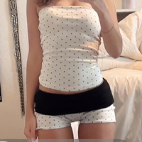 Ensemble 2 pièces à pois pour femmes, haut sans bretelles avec mini-short taille basse, tenue décontractée printemps-été