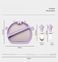 Offre Spéciale 2024 ensemble de vaisselle pour bébé assiette en silicone avec chaîne anti-chute aspiration personnalisée de qualité alimentaire pour les enfants à manger