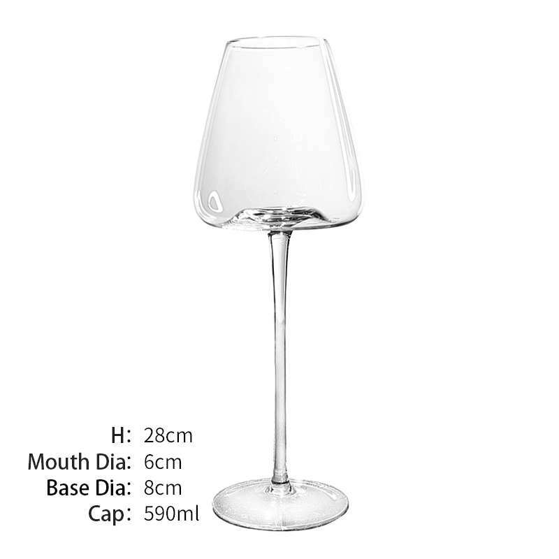Verre à vin rouge à pied en cristal ultra-fin transparent de 590 ml