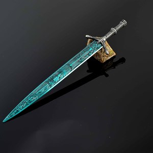 <span class=keywords><strong>Elden</strong></span> <span class=keywords><strong>Ring</strong></span> Holy Moonlight Greatsword, caja de regalo de réplica de aleación de Zinc de Metal completo, juego de decoración de escritorio coleccionable, periférico - Product Image 5