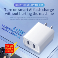 Charger Dinding Dual USB Grosir Colokan US EU Pengisian Cepat Pintar OVP Pengisian Bersamaan Aman untuk Ponsel Tablet Kamera