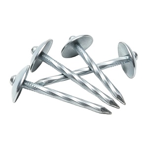 Clous de toiture à tête parapluie en zinc blanc, tige torsadée pour tôle ondulée, Clavos Para Techo, fixations - Product Image 1