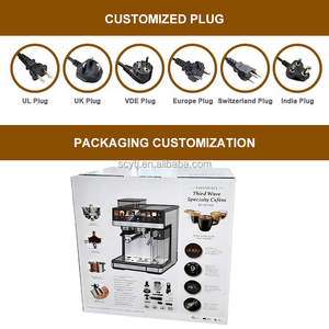 3'ü 1 Arada Programlanabilir Plastik Elektrikli Kahve Makinesi Öğütücü Süt Tankı Köpürtücü 20 Bar Cappuccino Latte AB Ev ve Otel Kullanımı - Product Image 6