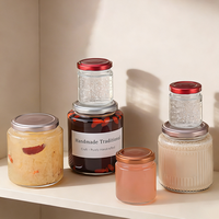 Pot de conservation en verre vide avec couvercle hermétique, récipient alimentaire étanche pour la cuisine, idéal pour la confiture, le miel, parfait pour le stockage quotidien, qualité alimentaire