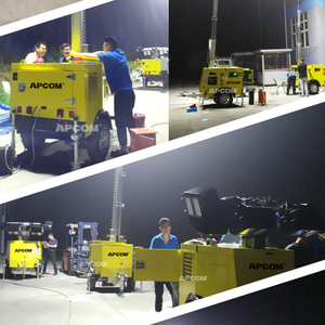 Mobile Portable Flood Hydraulic Mast Industrial 1000W Led Balloon 30KW <b>Light</b> Tower With Hand <b>Push</b> Base Generator Hot Sale Portab - Product Image 3