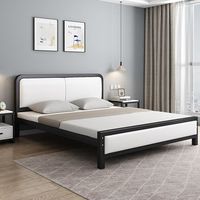 Meubles de chambre à coucher, lit à cadre métallique, taille king et queen, cadre blanc, noir, or, vente en gros, lits métalliques bon marché et grands pour la maison