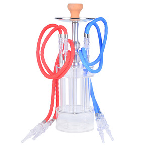 JCQH China Factory Large Size Classic Style Eco-Friendly Durable Glass+Acrylic LED Chicha <strong>Hubbly</strong> <strong>Bubbly</strong> Shisha Hookah 4 <strong>Pipes</strong> - Product Image 2