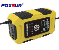 FOXSUR Chargeur de batterie intelligent automatique 12V 24V 10A Chargeur de batterie de voiture pour réparation d'impulsions