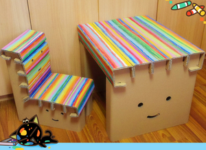 Бумажная мебель стол гофрированный шкаф картонная кровать - Product Image 6