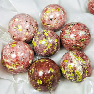Esfera de Cristal Natural de Alta Calidad, Serpentina con Simbiosis de Aventurina Roja, Bola para Sanación - Product Image 1