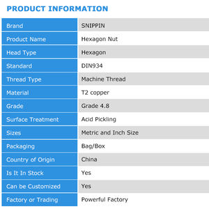 M3 M4 M5 M6 M8 M10 M14 M16 T2 구리 육각 너트 레드 구리 너트 전도성 너트 와셔 잠금 나사 캡 순수 구리 - Product Image 6