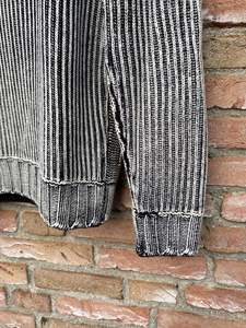 남성 스톤 워싱 니트웨어 남녀공용 케이블 니트 크루넥 스톤 애씨드 워시 염색 점퍼 맞춤 로고 골지 스웨터 풀오버 스웨트셔츠 - Product Image 2