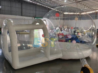 Maison Gonflable Géante Claire Amusante pour Fêtes d'Enfants, Tente Bulle Igloo de Cristal Transparente avec Ballons Gonflables