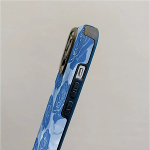 Custodia per cellulare in TPU in similpelle con stampa di rose blu bellissime per <span class=keywords><strong>iPhone</strong></span> X, XR, <span class=keywords><strong>11</strong></span>, 12, 13, 14, 15, 16, 17, 18 Pro Max - Product Image 5