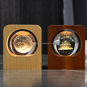 Nouvelle boule De cristal Rechargeable veilleuse contrôle tactile boule De cristal <span class=keywords><strong>lumineuse</strong></span> système solaire lune sphère rougeoyante Bola De Cristal - Product Image 2
