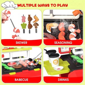 Juego de Juguetes de Comida de Plástico de Simulación, 51 Piezas, Realista, para Jugar <span class=keywords><strong>a</strong></span> las Cocinitas, Parrilla, Barbacoa, para Niños y Niñas en Edad Preescolar - Product Image 4