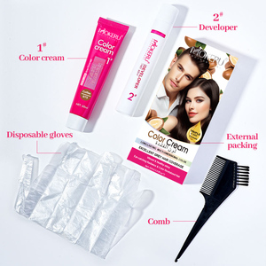 MOKERU 60ml*2 Crema de Coloración Capilar 1:1 Mezcla Cobertura Duradera <span class=keywords><strong>Tinte</strong></span> para Cabello Blanco Sin Amoníaco Color Rojo <span class=keywords><strong>Borgoña</strong></span> - Product Image 2