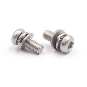 Acciaio inossidabile Phillips testa a croce testa esagonale semi bulloni blocco a bottone rondella vite combinata con rondella piatta a molla - Product Image 4