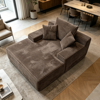 Canapé modulaire compressible moderne et minimaliste en tissu velours côtelé avec éponge haute densité 35D pour salon et appartement