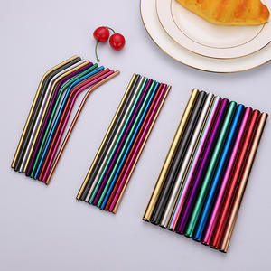 Accessoires de bar zéro <span class=keywords><strong>d</strong></span>échet réutilisables pailles colorées en cuivre et <span class=keywords><strong>acier</strong></span> inoxydable pour whisky et boire - Product Image 6