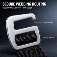 Boucle en aluminium de 25 mm pour sangle, ajusteur de sangle en métal plat léger, boucle ondulée pour sangles de compression de sac à dos tactique