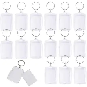 Pendant Decoration Clear Acrylic Keychain Transparent Gift Custom Logo Iron Plastic Key Ring Carabiner Keychain Custom Desgin