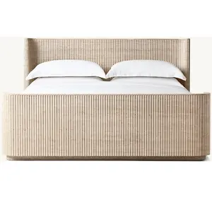 Новейший дизайн, двухместная мебель для спальни, Травертиновые кровати с головными платами