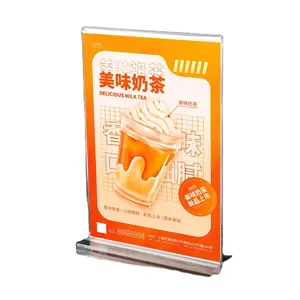 Acryl Bord Houder T Vorm 8.5X11 Plexiglas Tafel Menu Display Acryl Cilinder Stand A4 Acryl Bord Houder