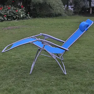 Silla de Banco plegable silla reclinable de gravedad cero con reposapiés para picnic con supermercado