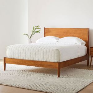 Lit en bois massif de style moderne du milieu du siècle, taille king size, pour la maison, l'hôtel, l'appartement ou la villa - Product Image 6