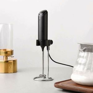 Nuevo Diseño de Espumador de Leche Eléctrico con Base Recargable y Soporte de Pared, Batidora de Espuma de Café Portátil - Product Image 1