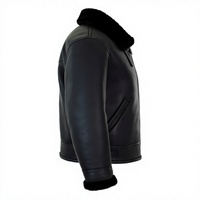Blouson Aviateur B3 en Cuir Véritable de Mouton pour Homme, Style Bomber, Doublure Coton Zippée, Vêtement d'Hiver, Logo Coupé au Couteau sur le Devant