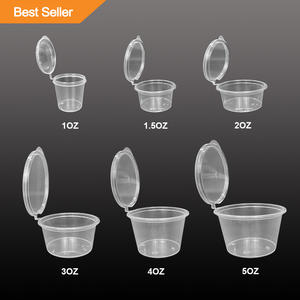 Conteneur en <span class=keywords><strong>plastique</strong></span> transparent pour sous-vêtements, sauce, etc., 1 oz, avec couvercle, base transparente, classique Yiqiang ou OEM, 1000 pièces/carton - Product Image 2