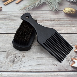 Kit de soin de la <span class=keywords><strong>barbe</strong></span> en bois, marque privée, peigne à cheveux <span class=keywords><strong>afro</strong></span> en bois noir, <span class=keywords><strong>brosse</strong></span> à <span class=keywords><strong>barbe</strong></span> en poils de sanglier pour hommes - Product Image 4