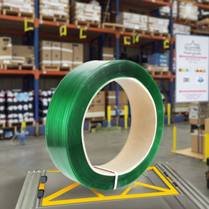 Strict Control Production Line Green PET Strapping 32x1.0mm Manual Packing High Tenacity Customized Rolls/Stripes - Product Image 1
