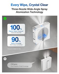 Robot nettoyeur de vitres automatique ECOVACS WINBOT W2S OMNI, pulvérisation ultrasonique et sécurité en 3 étapes pour la maison, le bureau et l'hôtel - Product Image 4