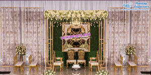 Fondo de Monet de lujo para boda, escenario de boda, accesorios de pantalla de Arte de Metal, más nuevo Panel de escenario de boda de acero inoxidable - Product Image 2