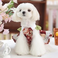 Jupe florale en polyester personnalisable pour chien, style Lolita, haut de gamme, élégante, confortable et respirante, pour petits chiens, vente en gros