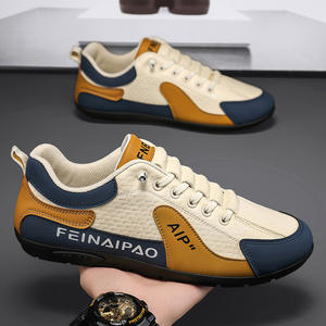 Feinaipao Men's Spring Casual Basketball <b>Style</b> Low-Top Sneakers Lightweight Rubber Sole Round Toe Lace-Up <b>Walking</b> <b>Shoes</b> - Product Image 6