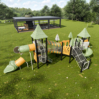 Aire de jeux extérieure pour enfants cabane dans les arbres toboggan clime gym play set