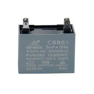 Condensateur de démarrage <span class=keywords><strong>CBB61</strong></span> <span class=keywords><strong>Sh</strong></span> <span class=keywords><strong>S3</strong></span> pour moteur AC EPERS, 250VAC/450VAC 5uF, design carré pour climatiseurs - Product Image 1