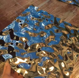 EX430 PVD Colored Luxury Stainless Steel Water Ripple <b>Sheet</b> Hotel Decorative 3D Water Wave <b>Sheet</b> Custom Made - Product Image 1