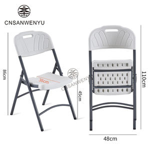 Chaises pliantes en acier à <span class=keywords><strong>prix</strong></span> abordable, vente chaude, pour fêtes, événements et repas en extérieur, en métal blanc et plastique PP - Product Image 6
